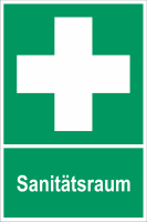 Kombi Rettungszeichen-Aufkleber "Sanitätsraum"
